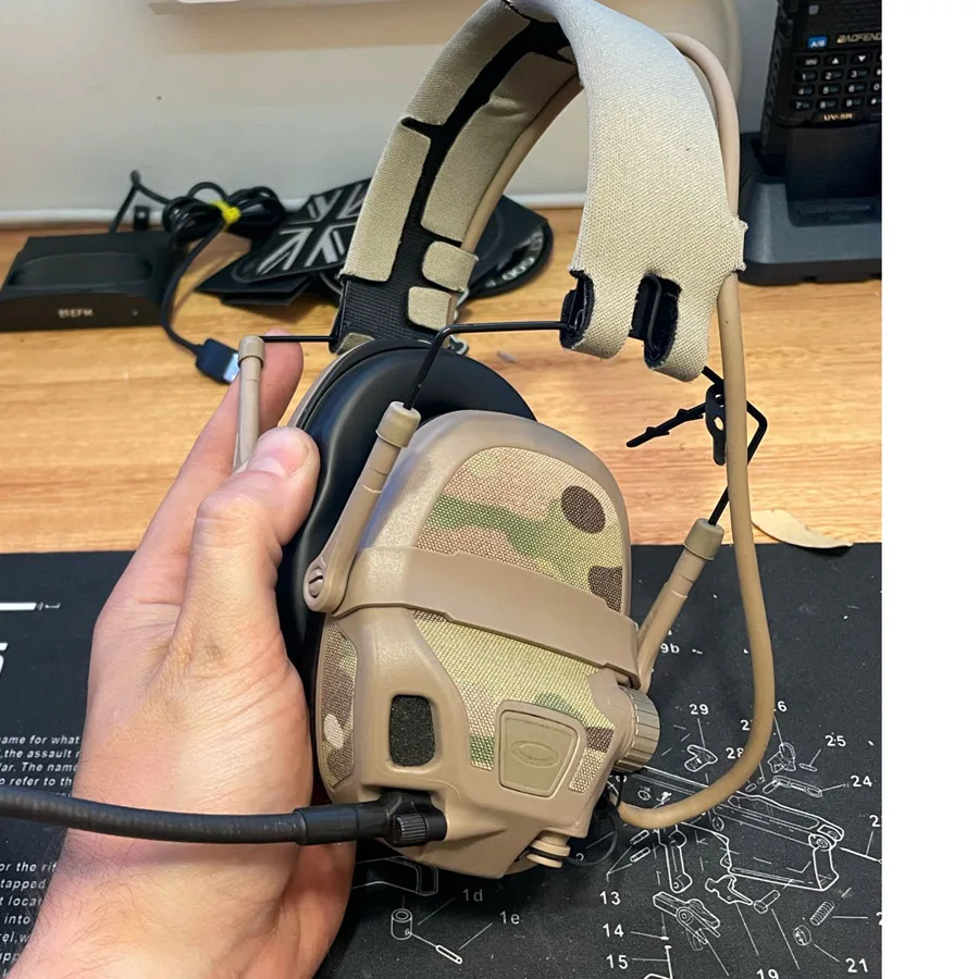 Amp Tactical Communication Headset Stickers Set Waterproof Skin Decorative Camouflage Protection Stickers Rail Screws tactical headset