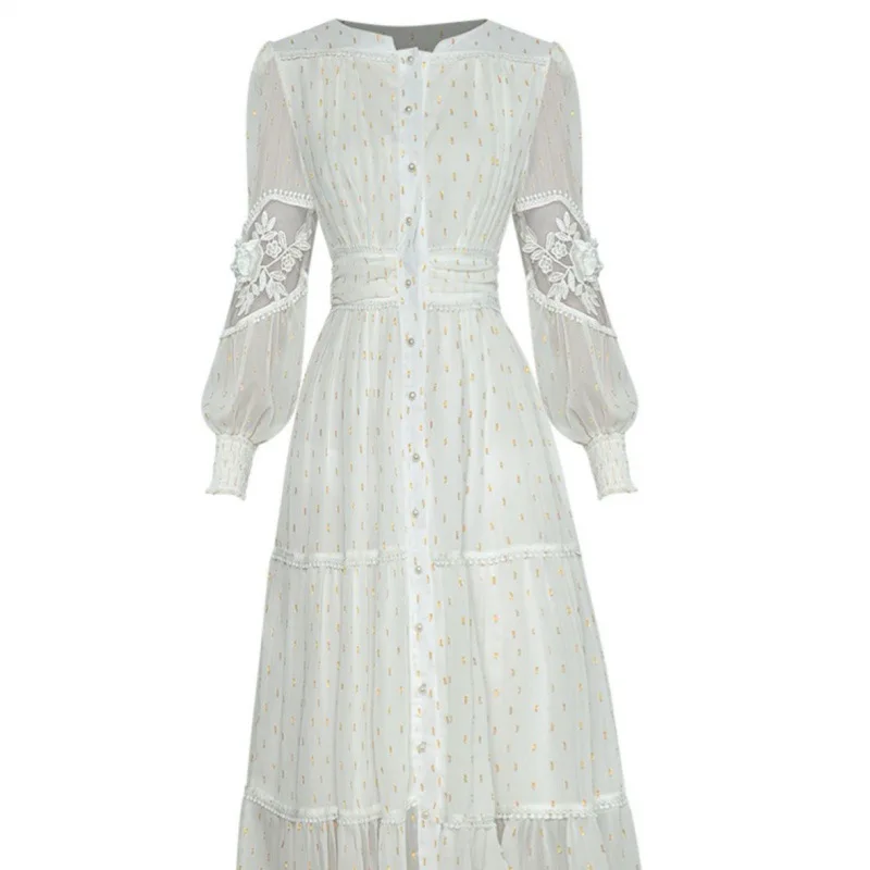 

Brand2023Summer Fresh Fresh Sweet Women's Chiffon round Neck Swing Dress Dress Origin Supply