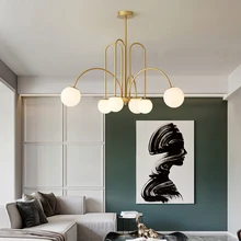 

Modern Gold E27 LED Chandelier For Living Room Dining Room Kitchen Bedroom Glass Ball Pendant Lamp Nordic Ceiling Hanging Light