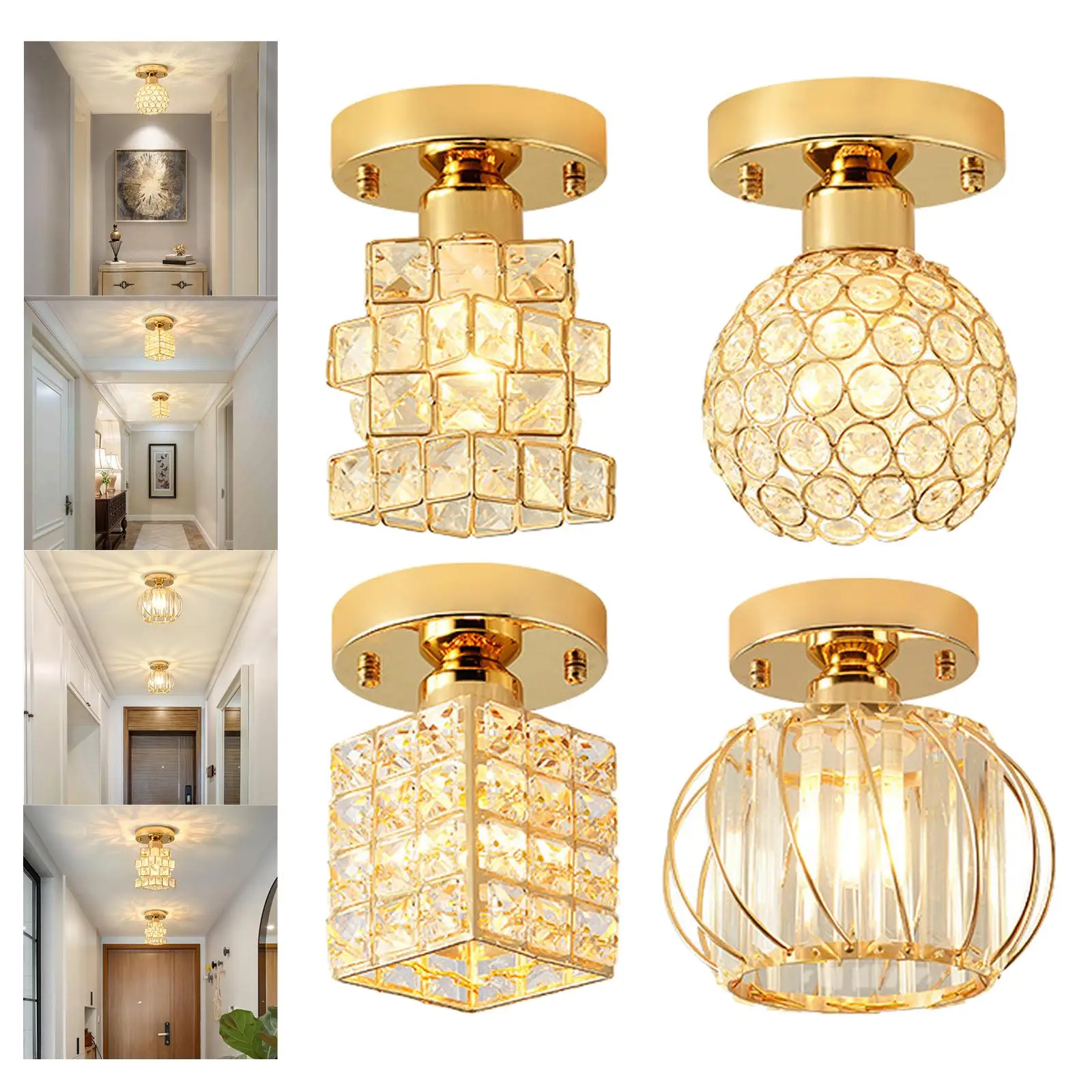 Mini Chandelier Ceiling Light Crystal Ceiling Light Close to Ceiling Lighting Fixture Ceiling Lamp for Corridor Aisle Lamp 1