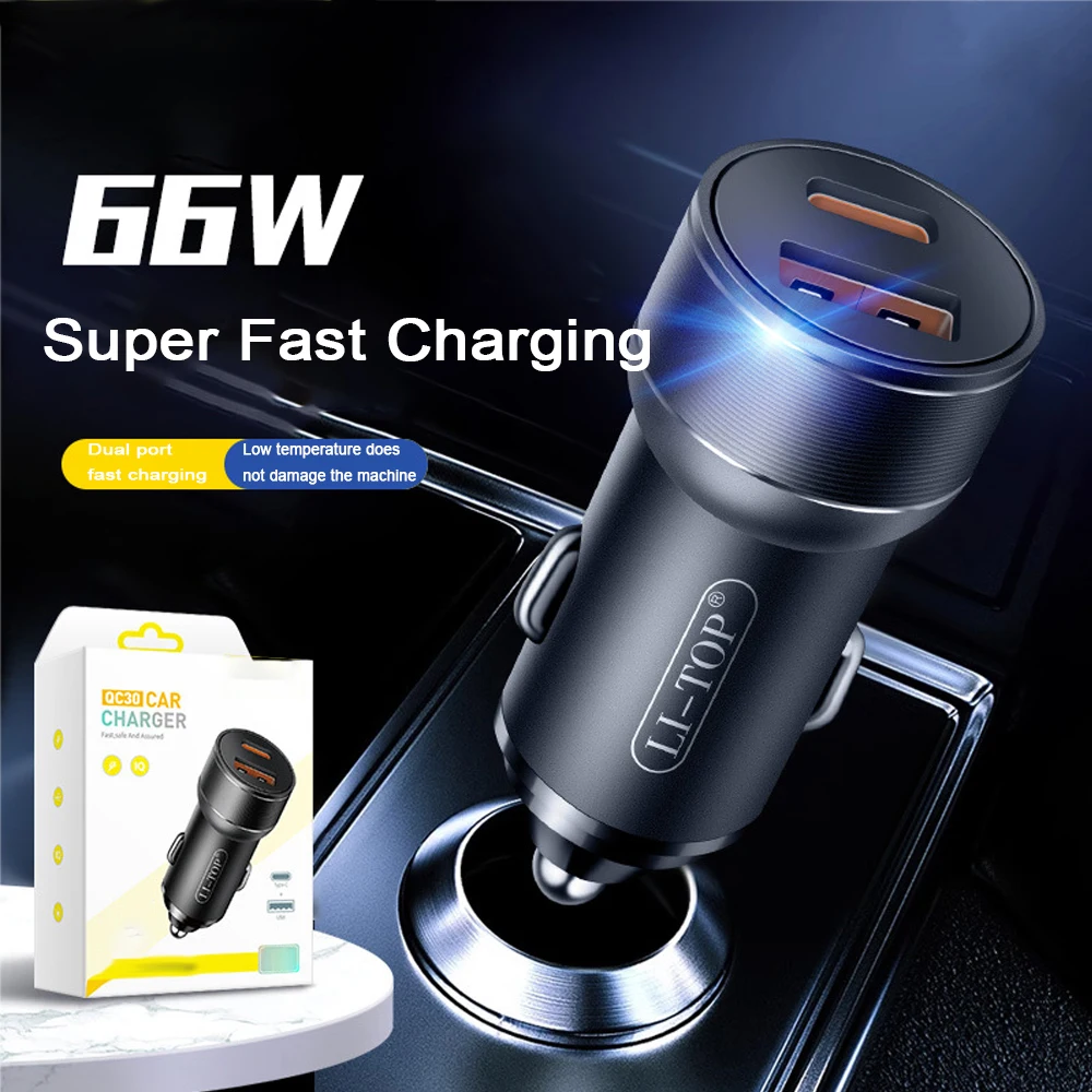 Dual USB Port Car Charger Fast Charging Head for Mobile Phones