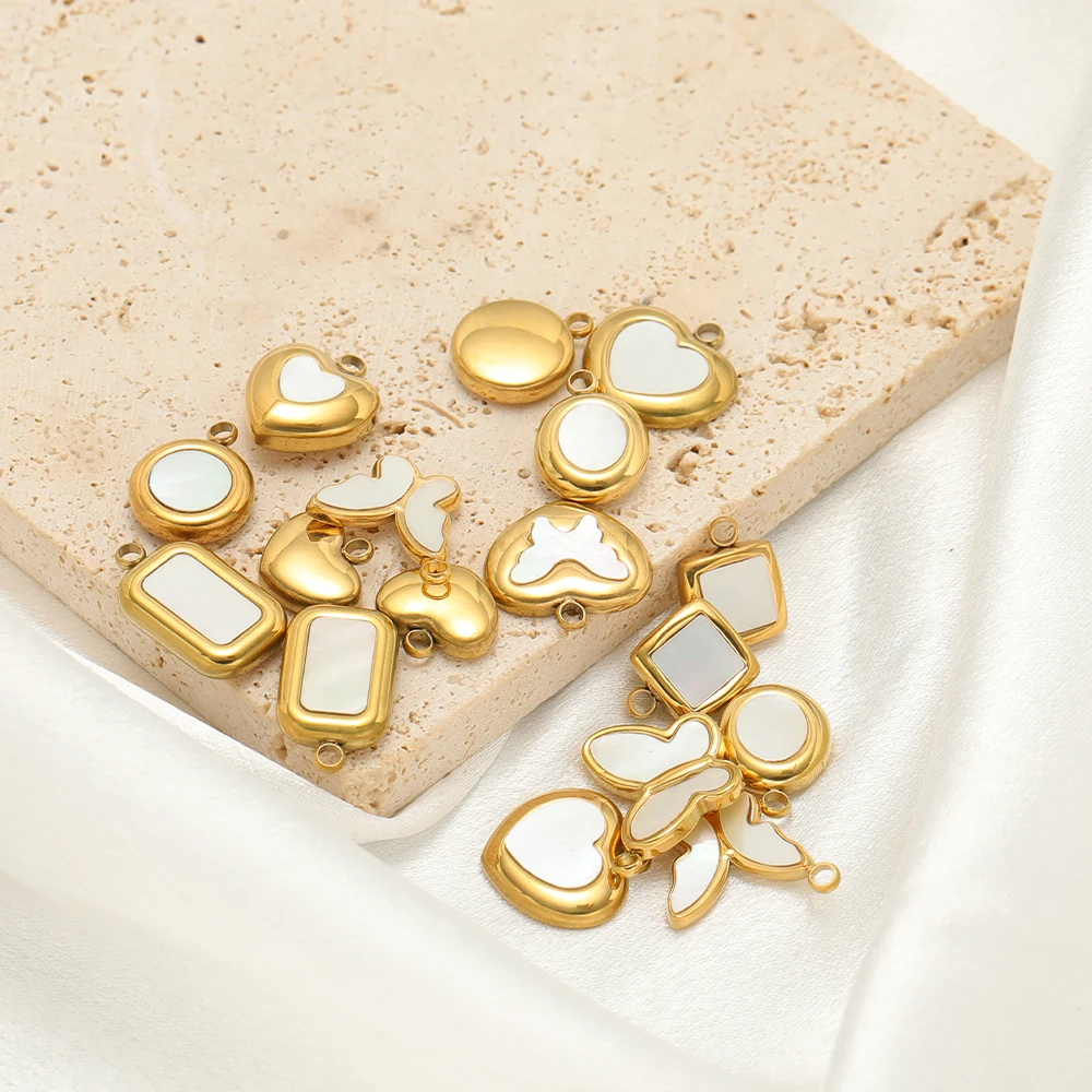 Gold Charms Earring Charms Bulk 5pcs Gold Plated Stainless Steel