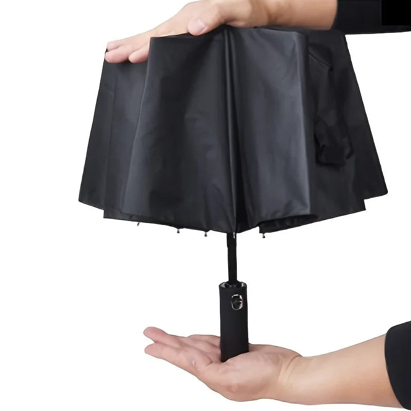 Bone Black Glue Fully Automatic Umbrella With Thick And Durable Keel Three Fold Umbrella UV Resistant Folding 12