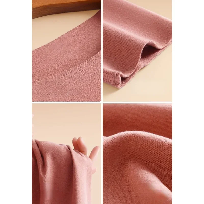 2024 New Warm Suit for Women's Red Wedding Velvet Autumn Clothes Autumn Pants Winter Bottoms Brushed Round Neck Underwear Suit