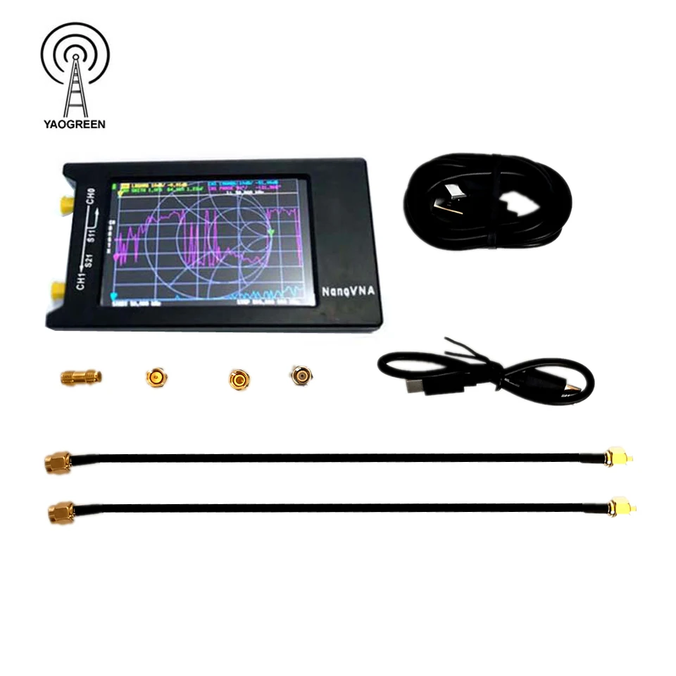 YAOGREENHAM NanoVNA-H4 hugen 4-дюймовый сенсорный экран 10 кГц ~ 1 5 ГГц VHF UHF UV Векторный