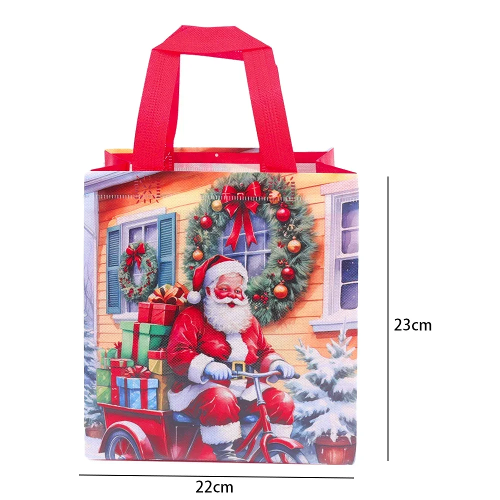 4 Sacchetti Regalo Di Natale In Tessuto Non Tessuto Con Manici - Grandi Dimensioni - Borze Fai Da Te Per Regali E Shopping - 4