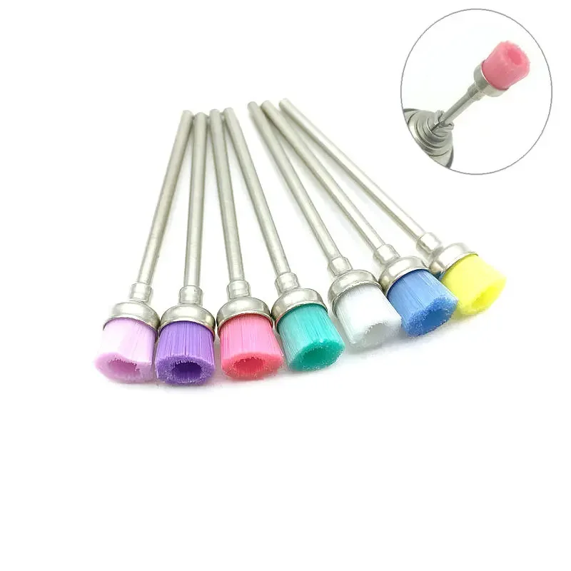 1Pc Dental Bowl Polisher Brush Nail Art Drill Bit Cleaning Brushes Manicure Accessories Dentistry Material 7 Colors