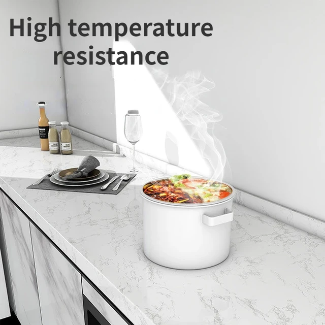 10M Marble Kitchen Oil-Proof Film Waterproof Self-adhesive Wall Tile Sticker Moisture-Proof Countertop Cabinet Cover Wallpaper 4