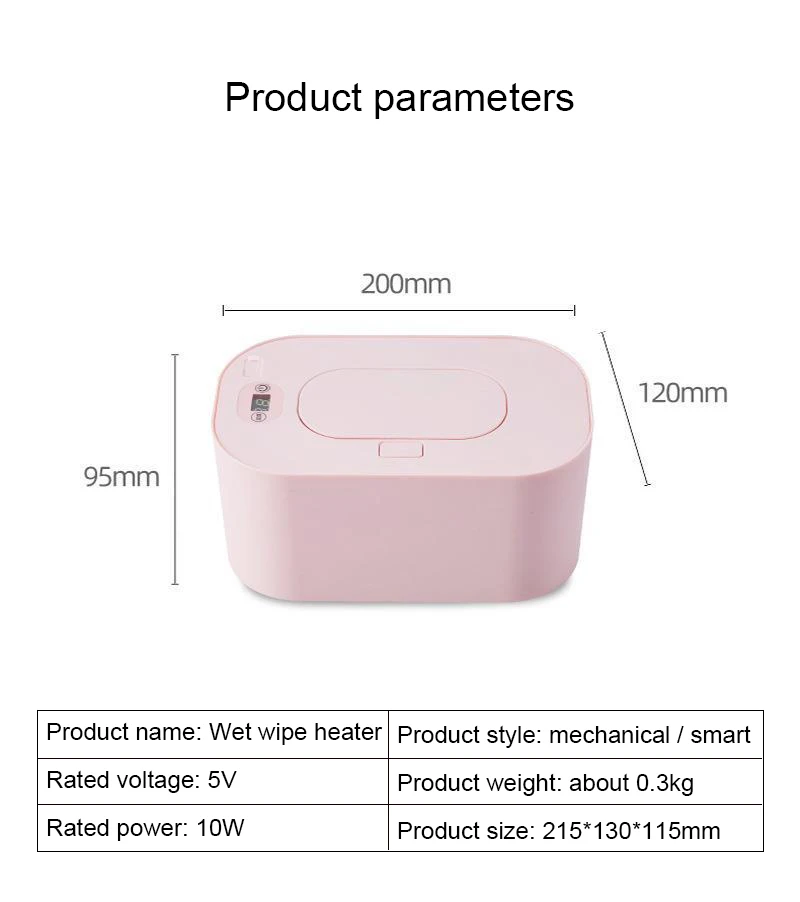 DMWD USB Baby Wipe Warmer Heater Wet Towel Dispenser Napkin Heating Box Home Car Use Wipe Warmer Case Disinfecting Wipes images - 6