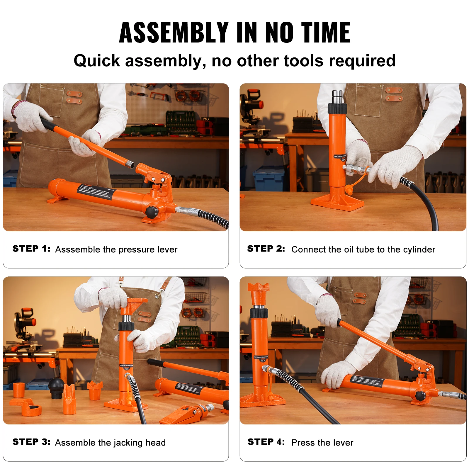 Power Hydraulic Cylinder Jack Autobody Frame Repair Tool Kit Automotive Truck Lifting Jack Heavy Equipment 4/10/12/20 Ton