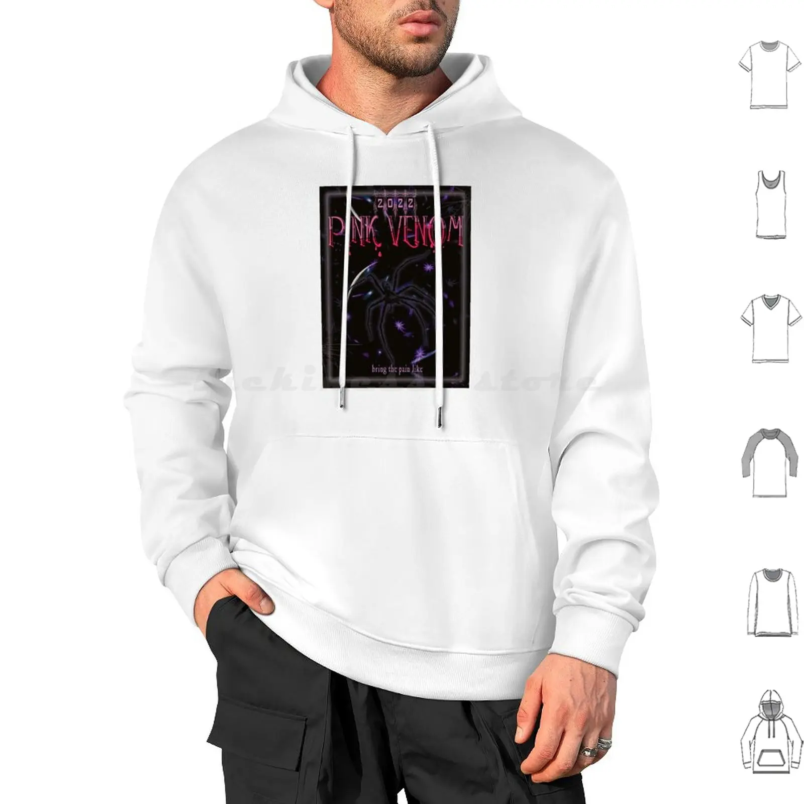 Veleno Rosa-Porta Il Dolore Come Felpa Con Cappuccio Cotone Manica Lunga Veleno Rosa Veleno Rosa Jisoo Kpop Born Pink Bp Gusto Che Veleno Rosa