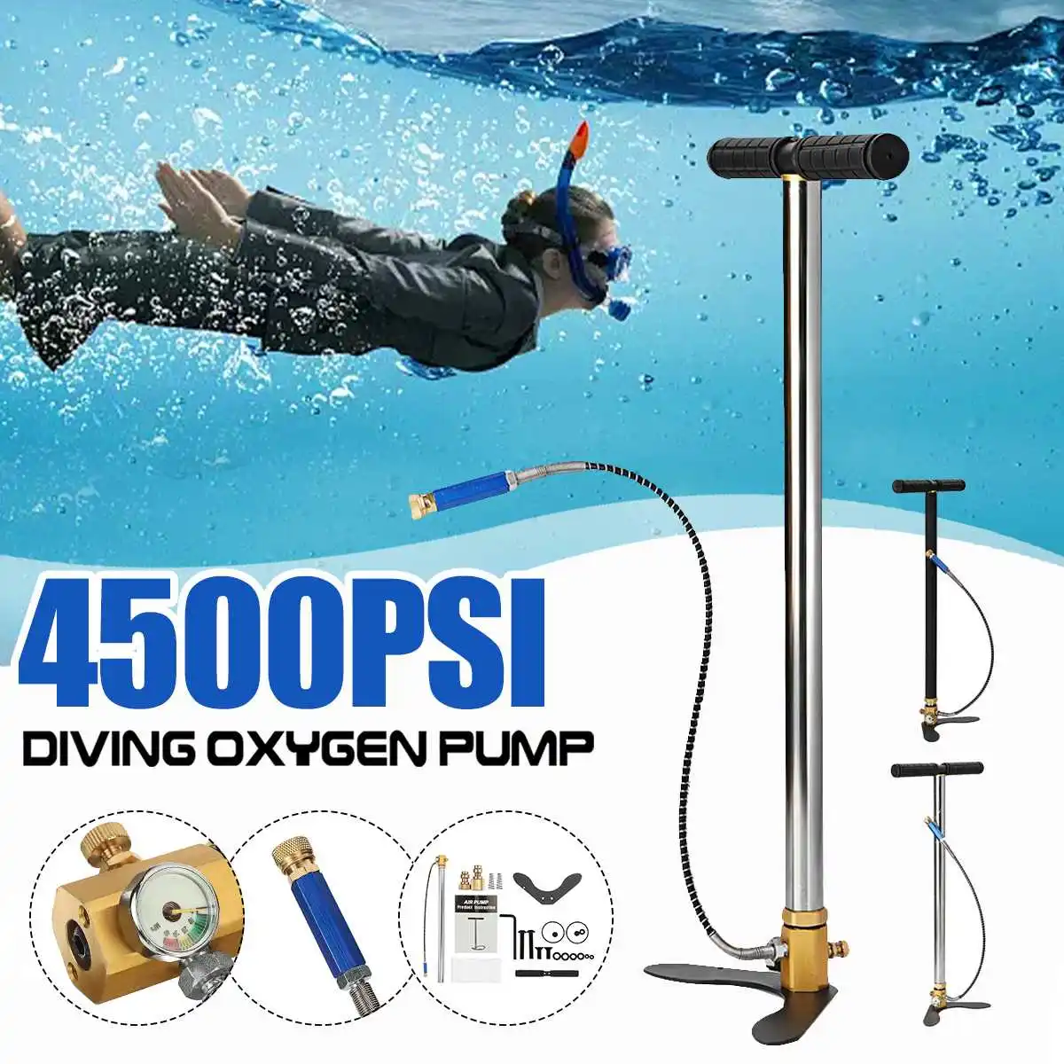 DIDEEP4500PsiAirPumpDivingOxygenCylinderOperatedHandPumpHigh