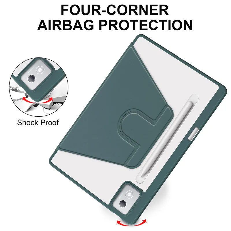 Enhanced Rotating Tablet Case with Pencil Holder