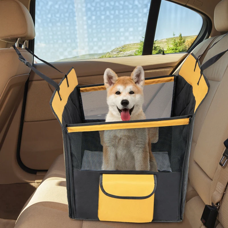 

Durable Material Comfy Pad Dog Car Seat Cover Mats Hammock Protector with Mesh Window for Small Medium Dogs Outside Travel Use