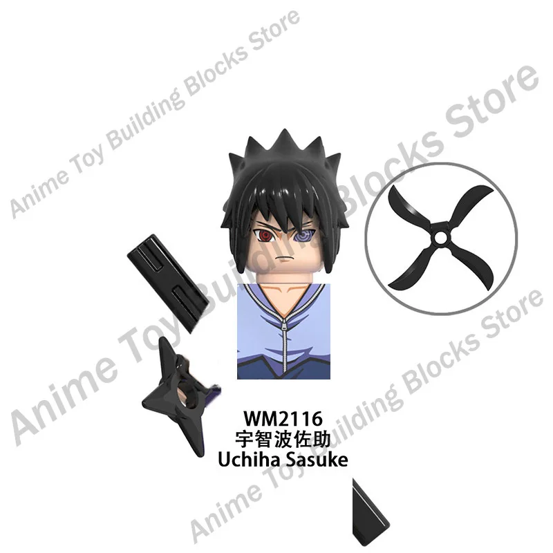 WM6109 Naruto building blocks Bricks assembly Kakashi Sasuke Uchiha Madara Anime Mini Action Figures Heads Toys kids Gifts