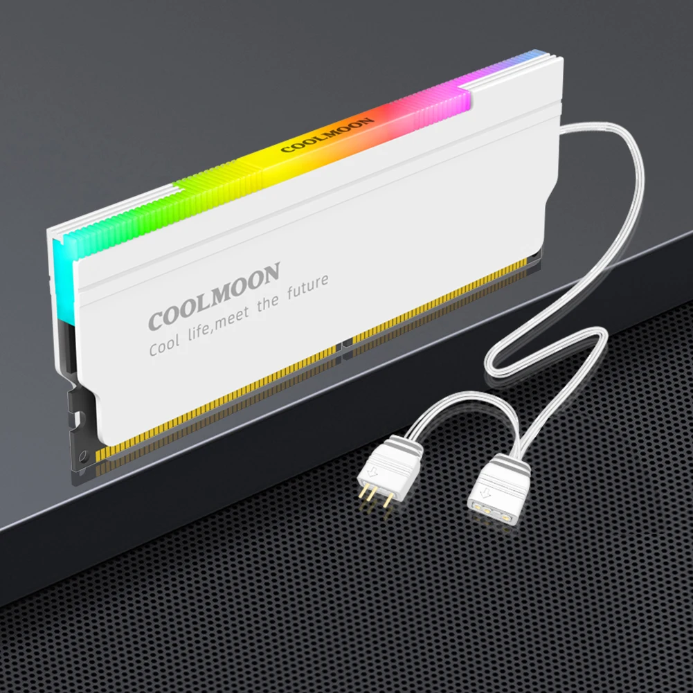 5V-3PIN ARGB DDR4 DDR3 Memory Heat Sink Aura Sync Memory Cooling Vest with Thermal Silicone Pad for Desktop Computer PC Memory