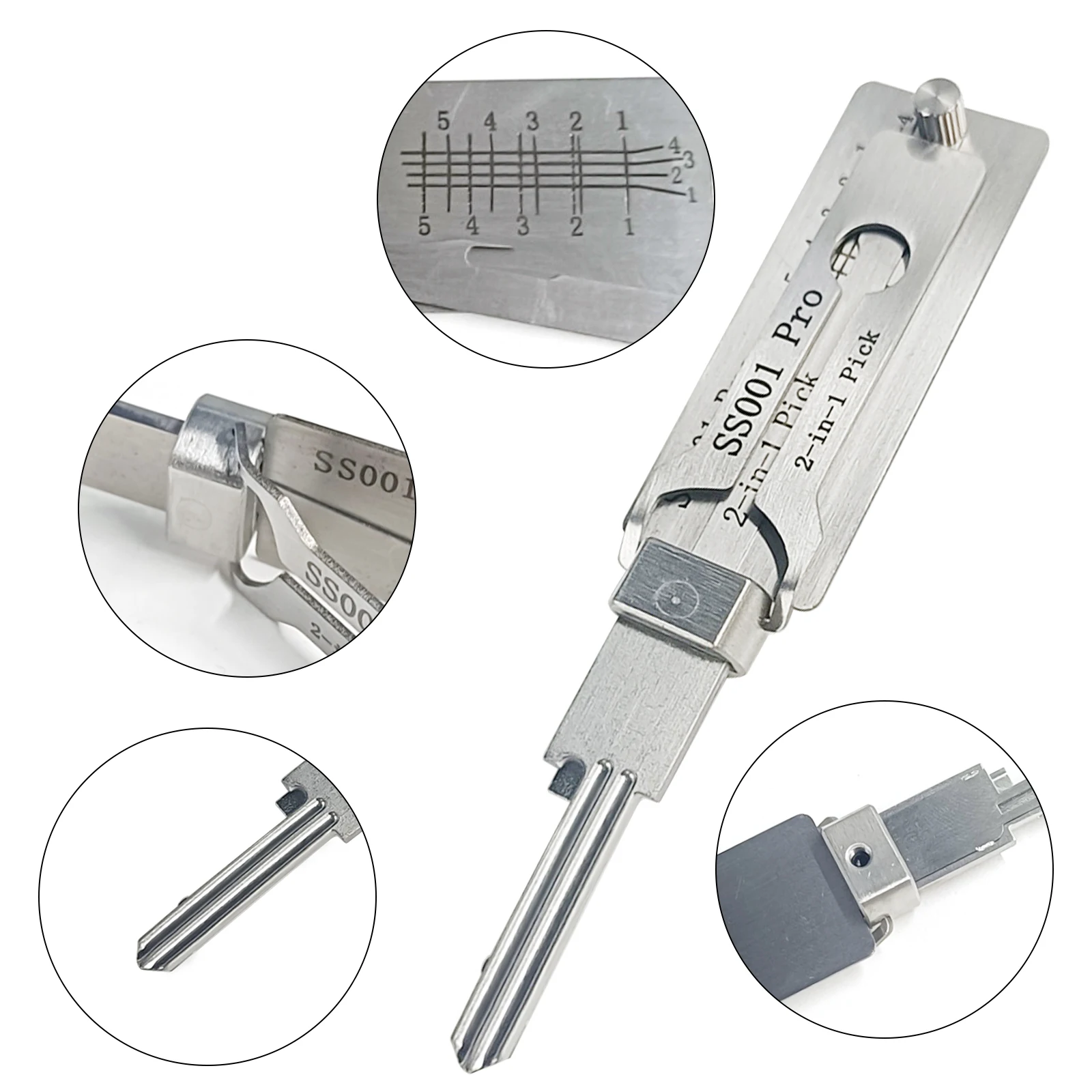 Stainless Steel Key Decoder SS001 pro O-ring Pickup Kit Hook Hand Tool Maintenance Repair Kit Only for Straight Groove
