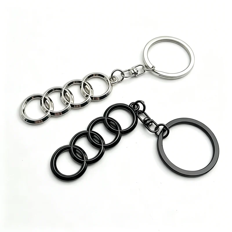 3D Metal Black SIlver Car Styling Badge Keychain For Audi SLINE A3 A4 B8 8P 8V A6 C7 A5 Q5 B7 B6 B9 Emblem Key Ring Accessories