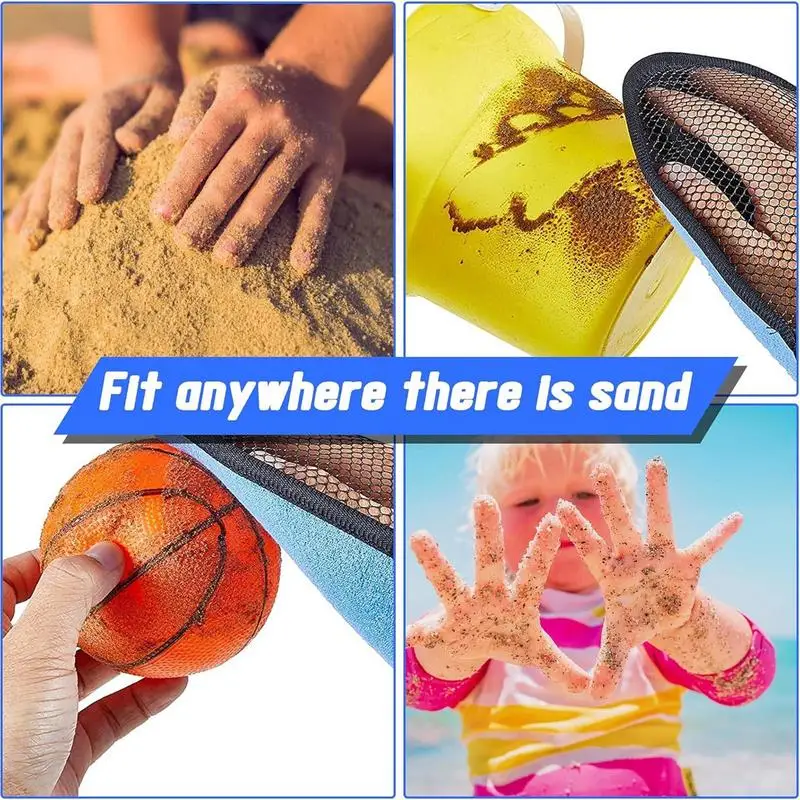 Beach Sand Mitt Wipe Off Mitt Sand Cleaning Gloves Travel Accessories Skin Friendly Clean Sand From Skin For Sandboxes 4