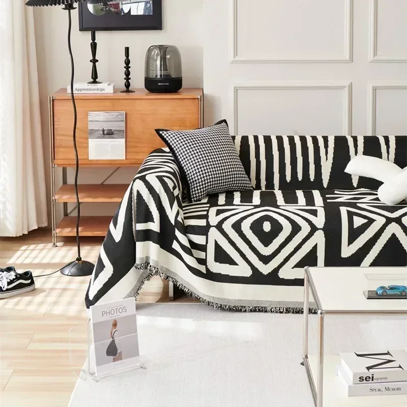 Nordic Tassel Throw Blanket Full Four Season Cotton Sofa Cover Towel Dust Anti-cat Scratch Protection Covers Sofa Blanket Carpet 2