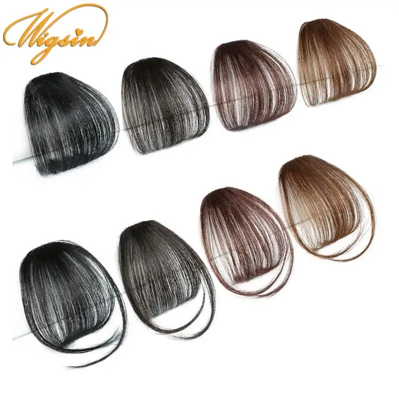 Hair Bangs WIGSIN Synthetic Air Bangs Hairpiece Women Mini Fake Bangs Black Brown Hairpiece Extension For Girls