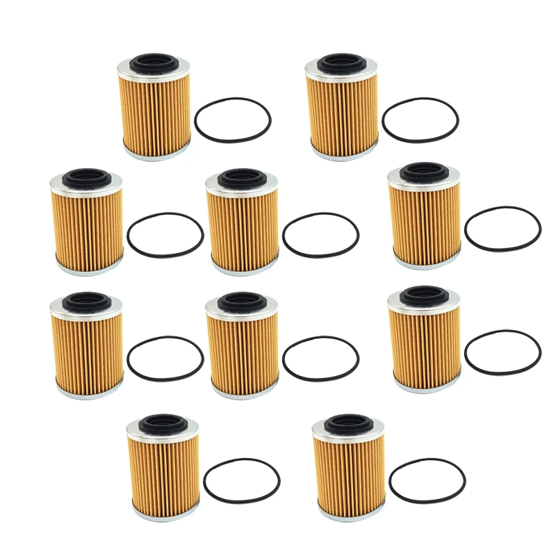 

10Pcs Oil Filter with Gasket 420956123 Fit for Spark Ski-Doo Sea-Doo Can-Am Maverick EXPEDITION GRAND TOURING GSX MXZ RENEGADE