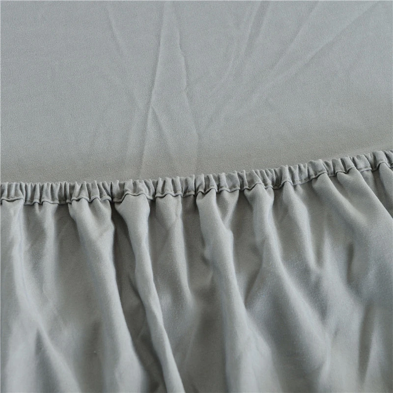 Simple Solid Color Single Double Fitted Bed Sheet Hight Quality Soft Skin Friendly Bed Sheets Queen with Elastic Band Bed Linens 5