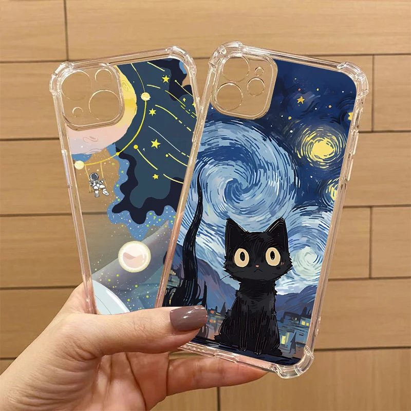 Cold Cat Design Transparent Phone Case