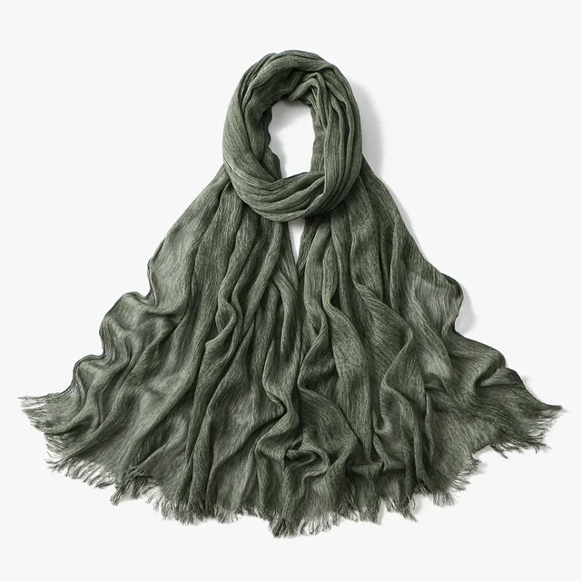 Écharpe Hijab Royan en coton froissé pour femmes musulmanes, châles longs et doux islamiques, enveloppes courtes à pampilles, accessoires Bufanda