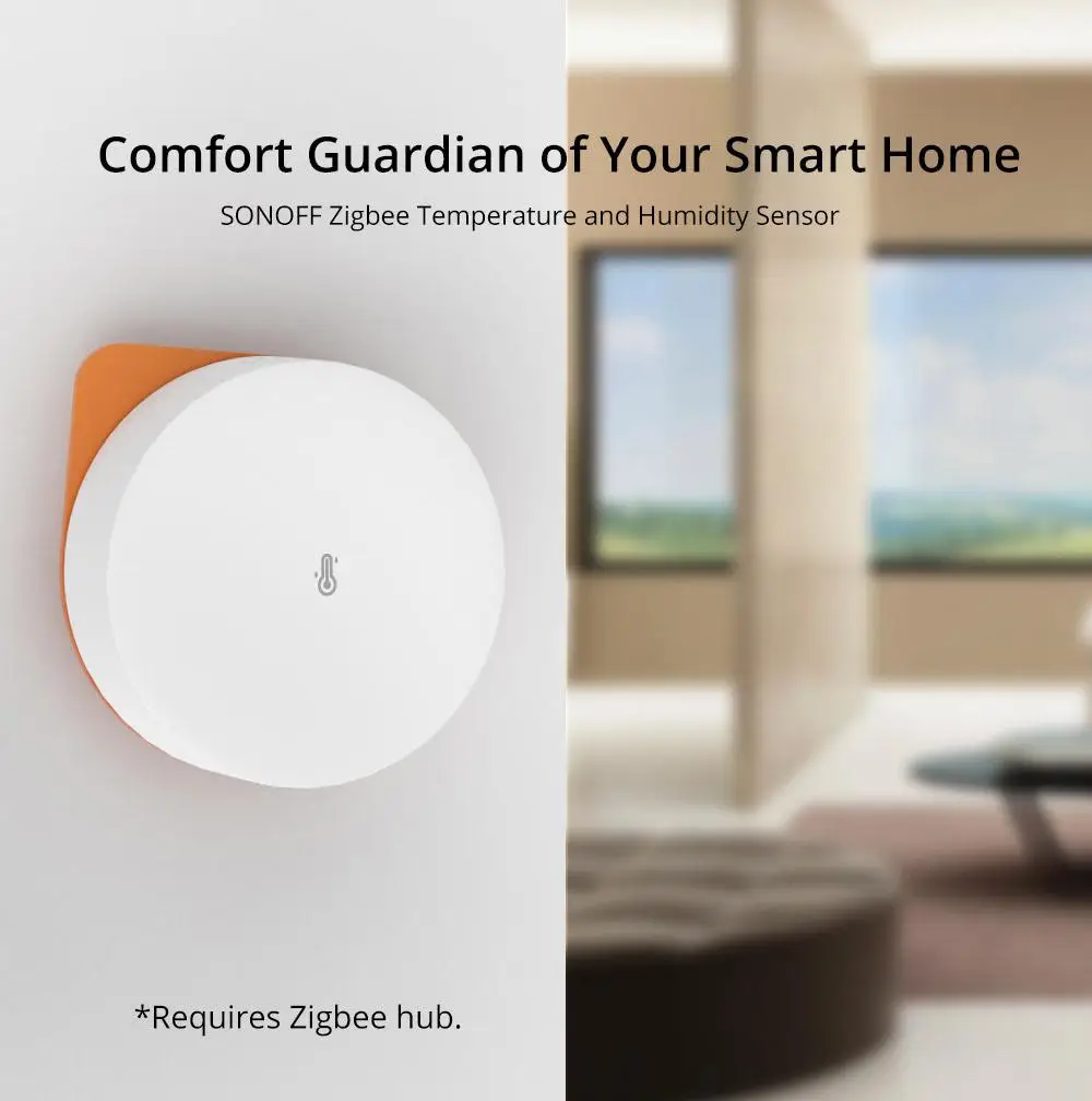 

Датчик температуры и влажности SONOFF Zigbee, Умный домашний термометр, работает с Alexa Google Home Zigbee Bridge