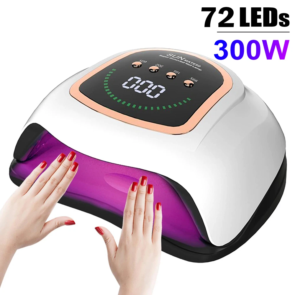 

300W 72 Beads UV LED Nail Lamp Professional Light Dryer for Nails Curing Lamps with Large Touch Screen Gel Polish Drying Lights