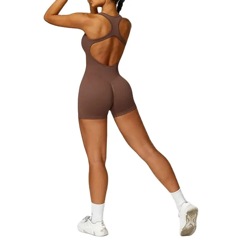 New Yoga Set Seamless Women's Jumpsuits One-Piece Gym Push Up Workout Clothes Fitness Bodysuit Sportswear Tracksuit Short Sleeve 5