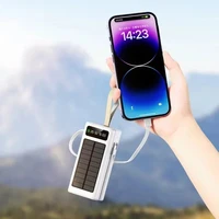 2026NEW 100000mAh Large Capacity Solar Powered Mobile Power Cord External Battery LED Light Portable Four Interface Charger - Image 5