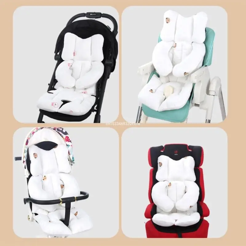 

Comfortable Baby Stroller Cushion Soft Infant Body & Head Support Chusion Pad Cotton Blended for Newborns and Toddlers