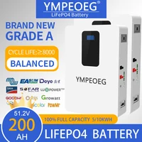 Batterie LiFePO4 de qualité A, 5kwh/10kwh, 100% pleine capacité, 48v, 100ah/200ah, 8000 Cycles, BMS intégré, stockage d'énergie 1