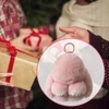 Bunny Plush Keychain Christmas Bunny Keychain with Tin Box Handmade Soft Bunny PomPom Keychain Christmas Gifts for Girls Women 6