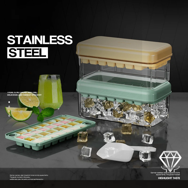 

Пресс-форма для льда в квадратной коробке, креативные быстросъемные формы для кубиков льда, кухонный инструмент для бара, для холодных напитков