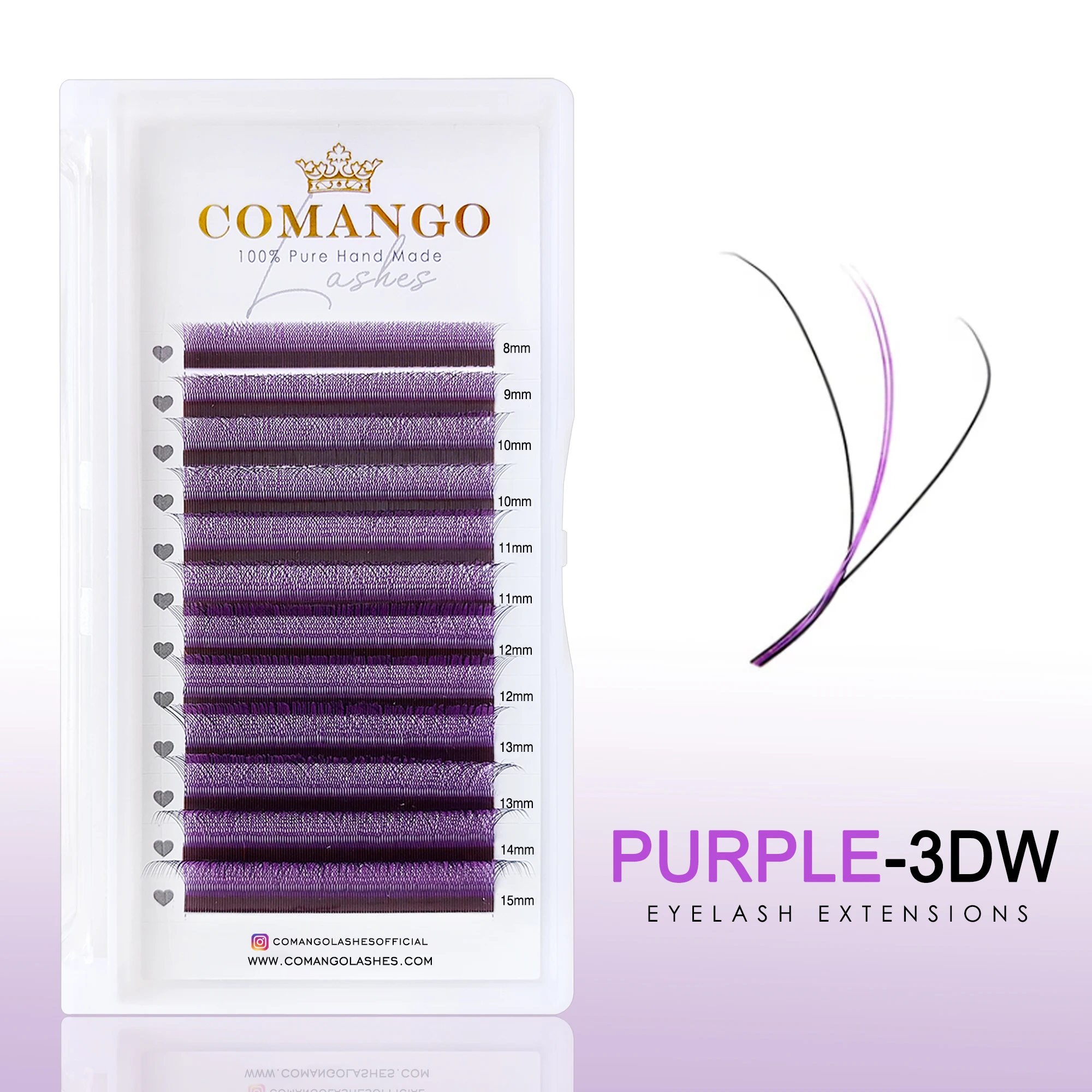 تمديد رموش ملونة ثلاثية الأبعاد على شكل حرف W على...