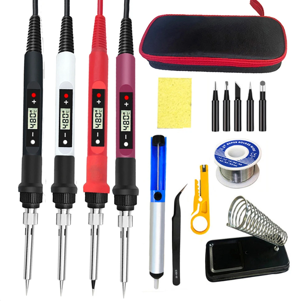 Soldering Iron Kit Electric 110V 220V LED Temp Adjustable Solder Gun Welding 80W Soldering Iron Kit Electric 110V 220V LED Temp Adjustable Solder Gun Welding 80W