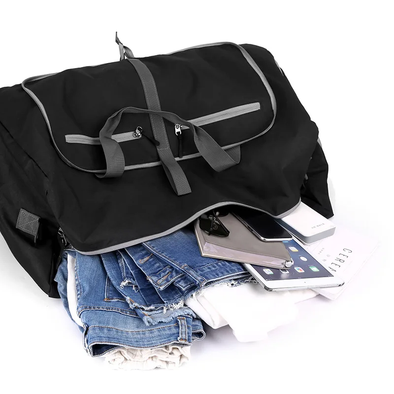 Foldable Travel Handbag Large Capacity Fitness Sports Bag Independent Shoe Compartment Multifunctional Storage Bag Unisex Multifunctional Luggage Bag