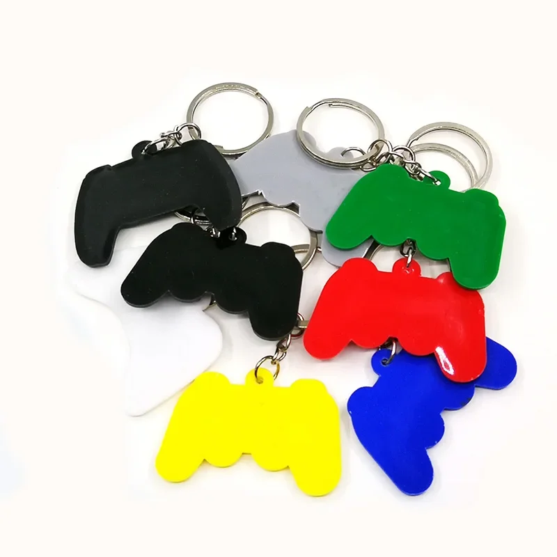 1PCS PVC Individual game machine key ring mini cartoon Gamepad Joystick fit boy schoolbag trinket birthday gifts Key Rings Chains Game Keychain
