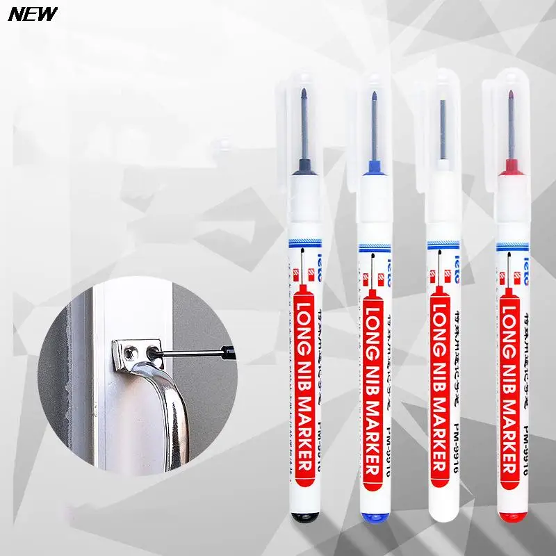 

Long Head Markers Bathroom Woodworking Decoration Multi-purpose Deep Hole Marker Pens for Hardware Wood Car Manufacturing