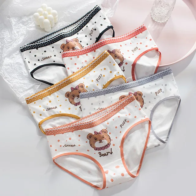 5 Pcs/Set Cotton Panties For Girls Aged 8-16 Lass Briefs Gals Underwear  Cute Print Girl Triangle Underpants - AliExpress