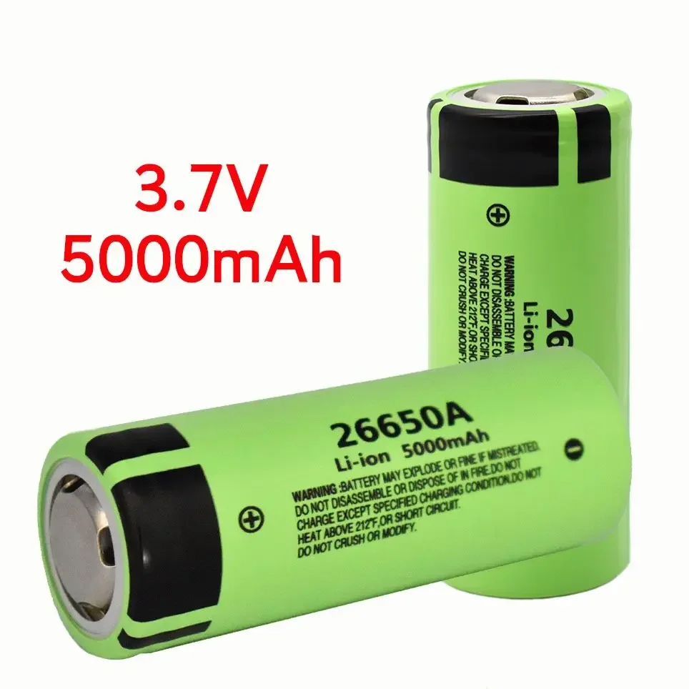 

Original 26650A 3.7V 5000mAh Battery High Capacity 26650 20A Power Battery Lithium Ion Rechargeable Battery for Toy Flashlight