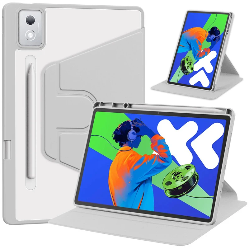 Enhanced Rotating Tablet Case with Pencil Holder
