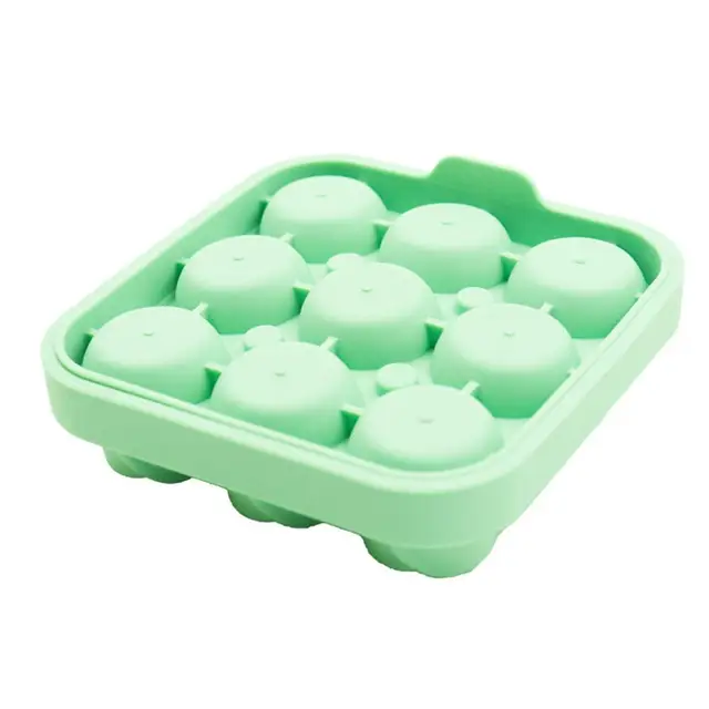 YiFudd Jelly Mold Plastic Ice Block Mould With Cover Round Ball Ice Lattice Ice  Cube Tray with Lid and Bin, Relieve Heat 