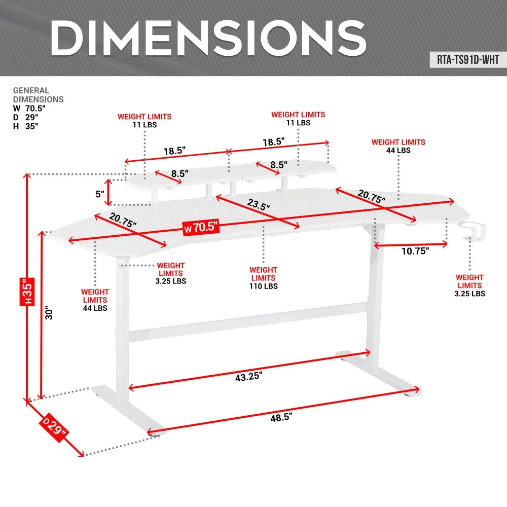Gaming Desk with Shelves & Accessory Holder, Modern Computer Desk with Storage – Compact Design for Small Spaces 2
