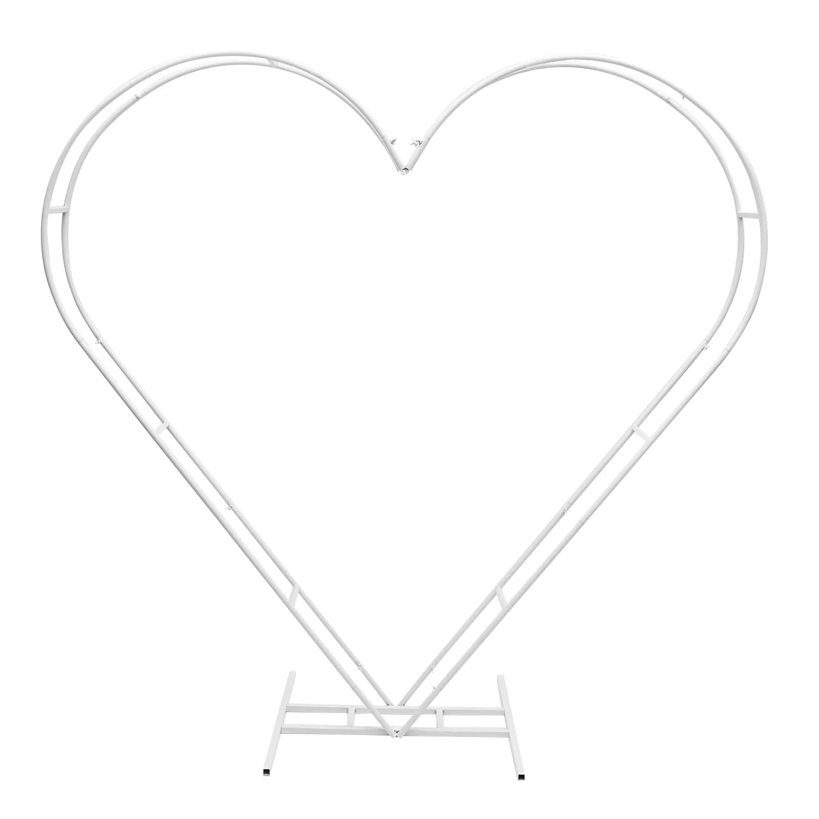 Heart Shaped Wedding Arch Rack Flower Stand Balloon Backdrop for Party Decoration 2.1M White