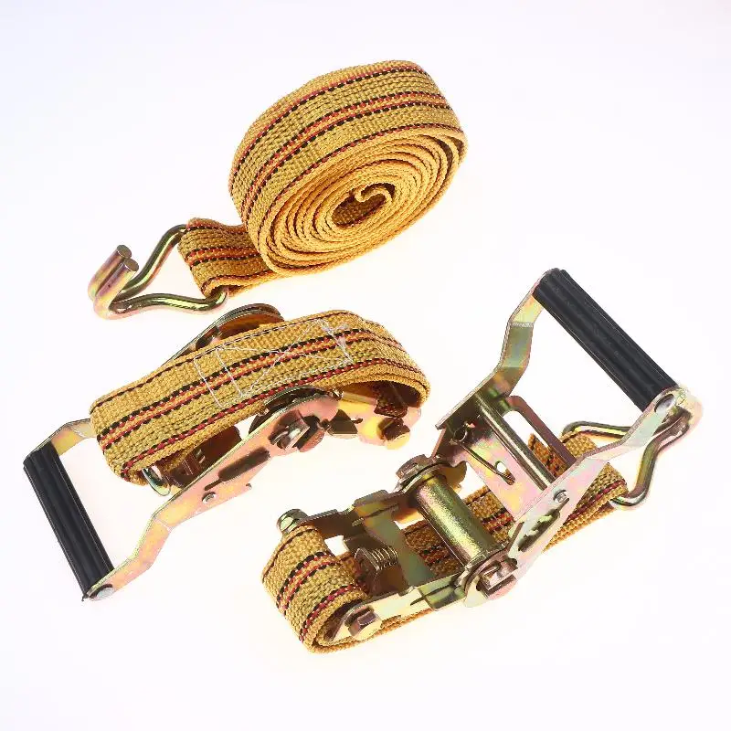 Heavy Duty Ratchet Tie Down Straps with Double Hook for Secure Cargo Transport