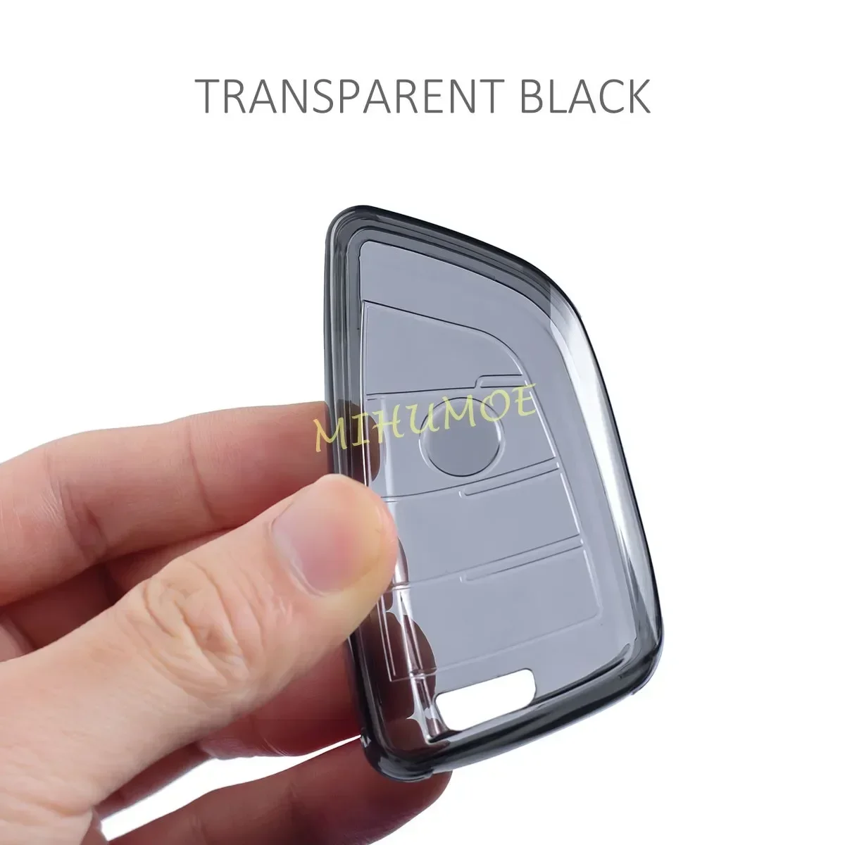 Sleek Black Transparent Key Fob Cover and Keychain